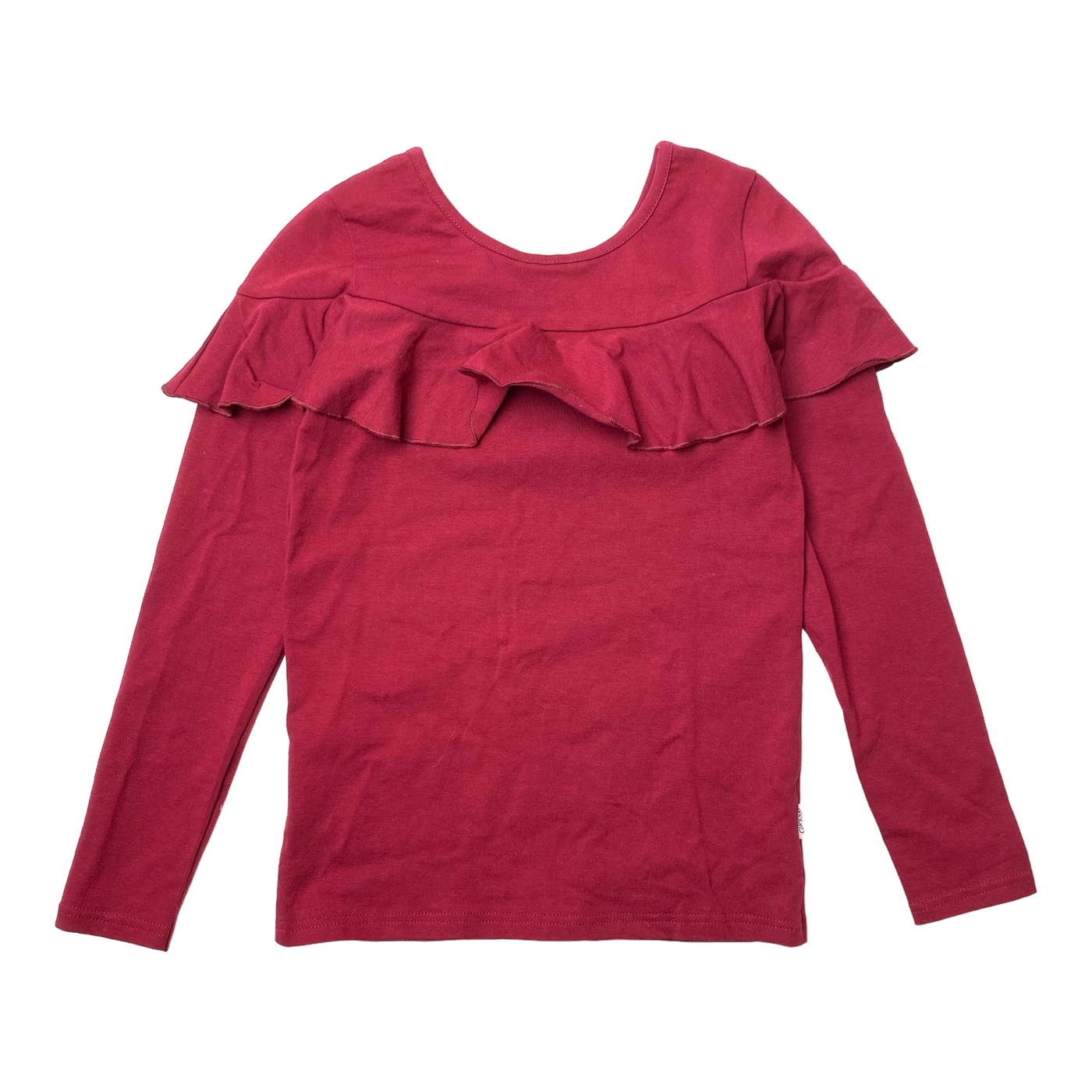 Gugguu frill shirt, dark red | 122cm