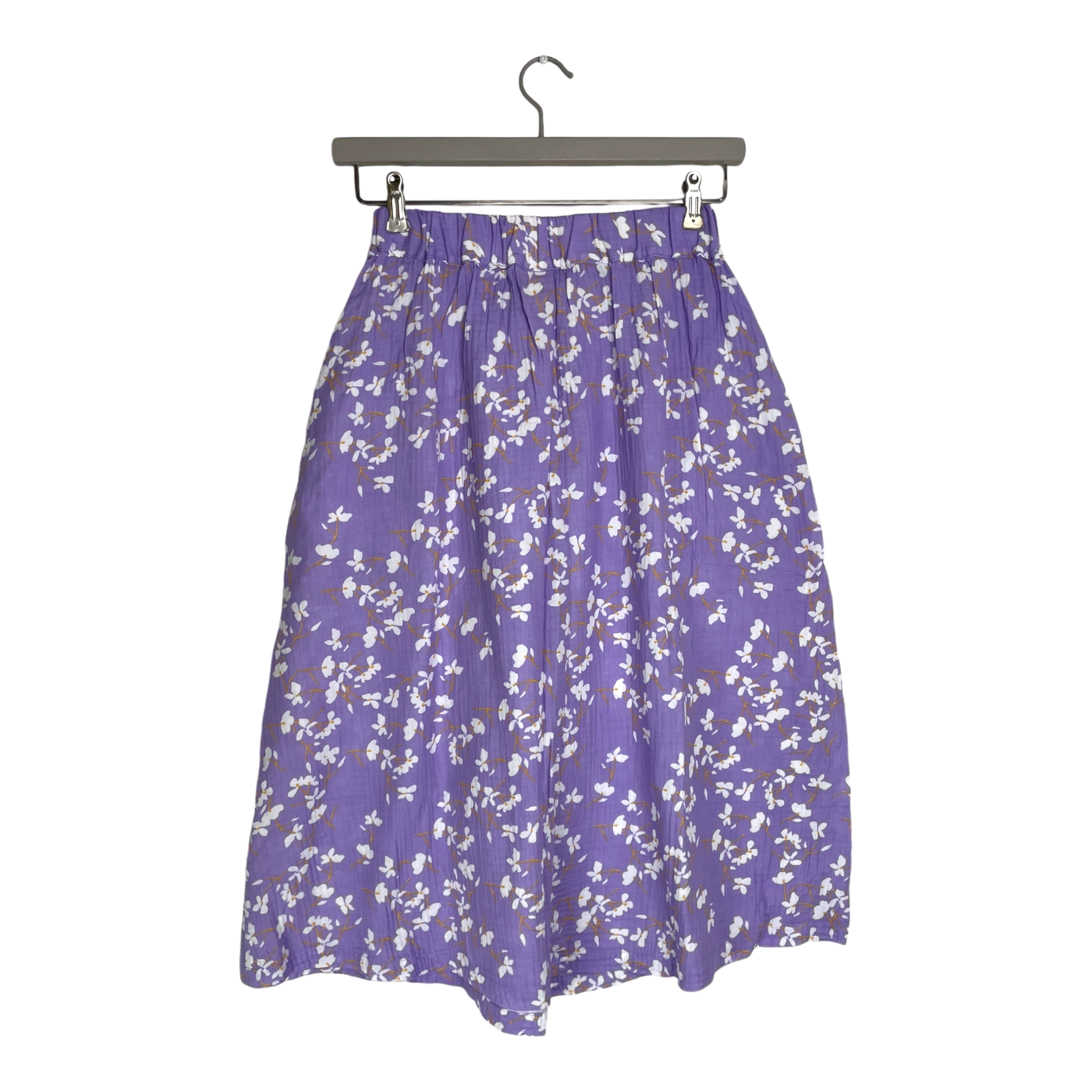 Kaiko woven button skirt, flower | woman S