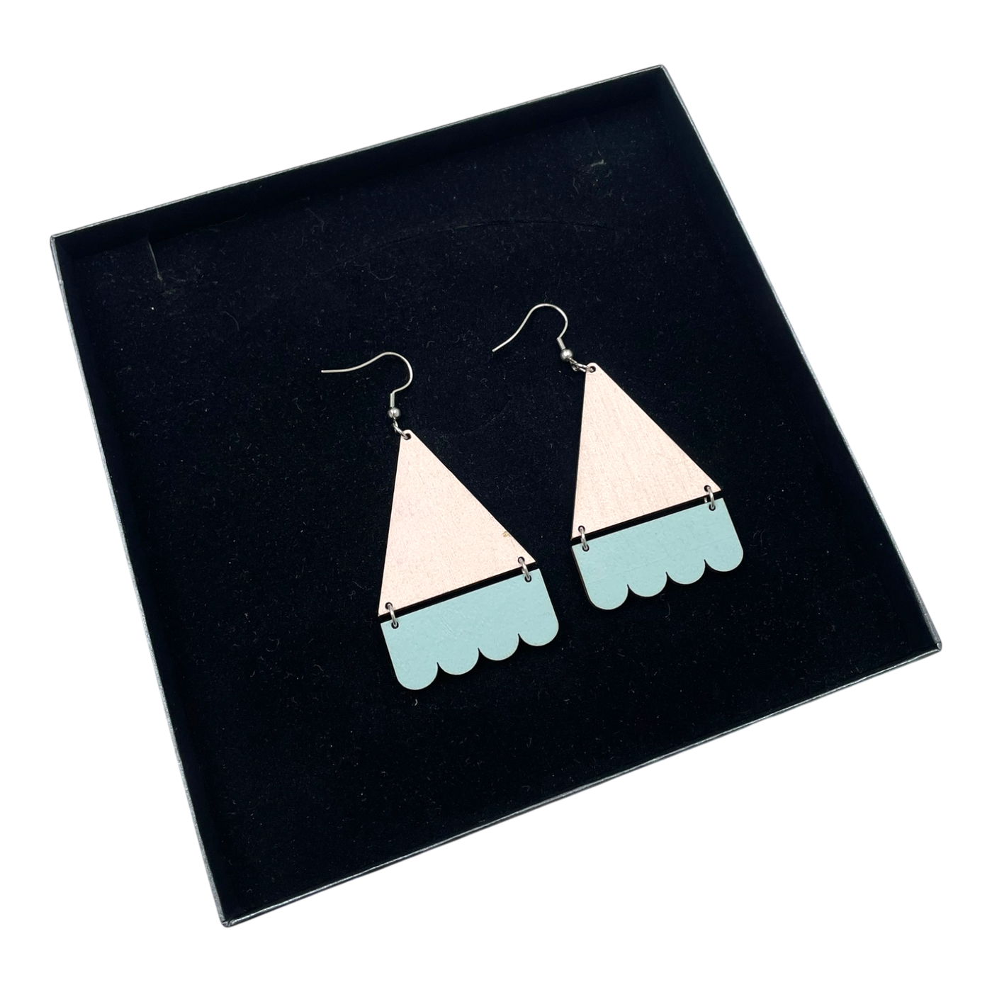 Maanantaimalli huipulla earrings, pink/blue