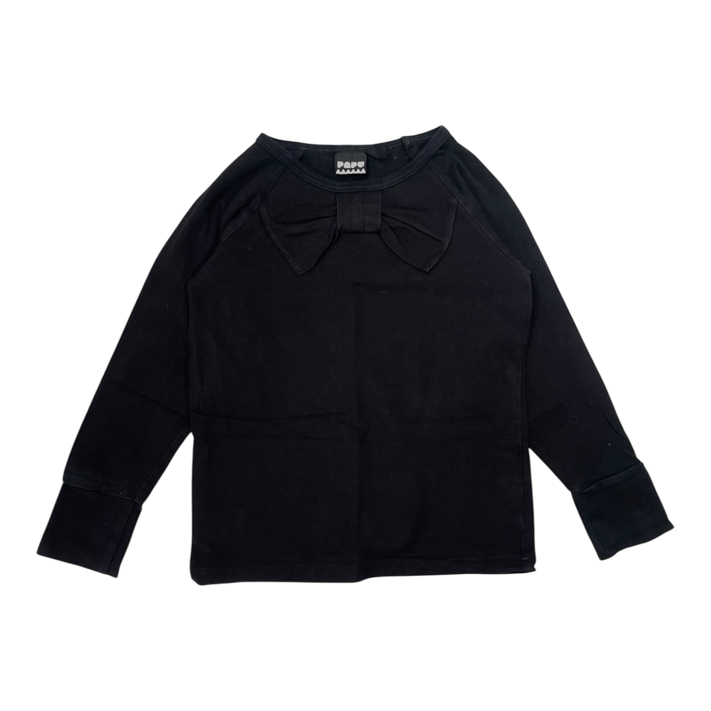 Papu bow shirt, black | 110/116cm