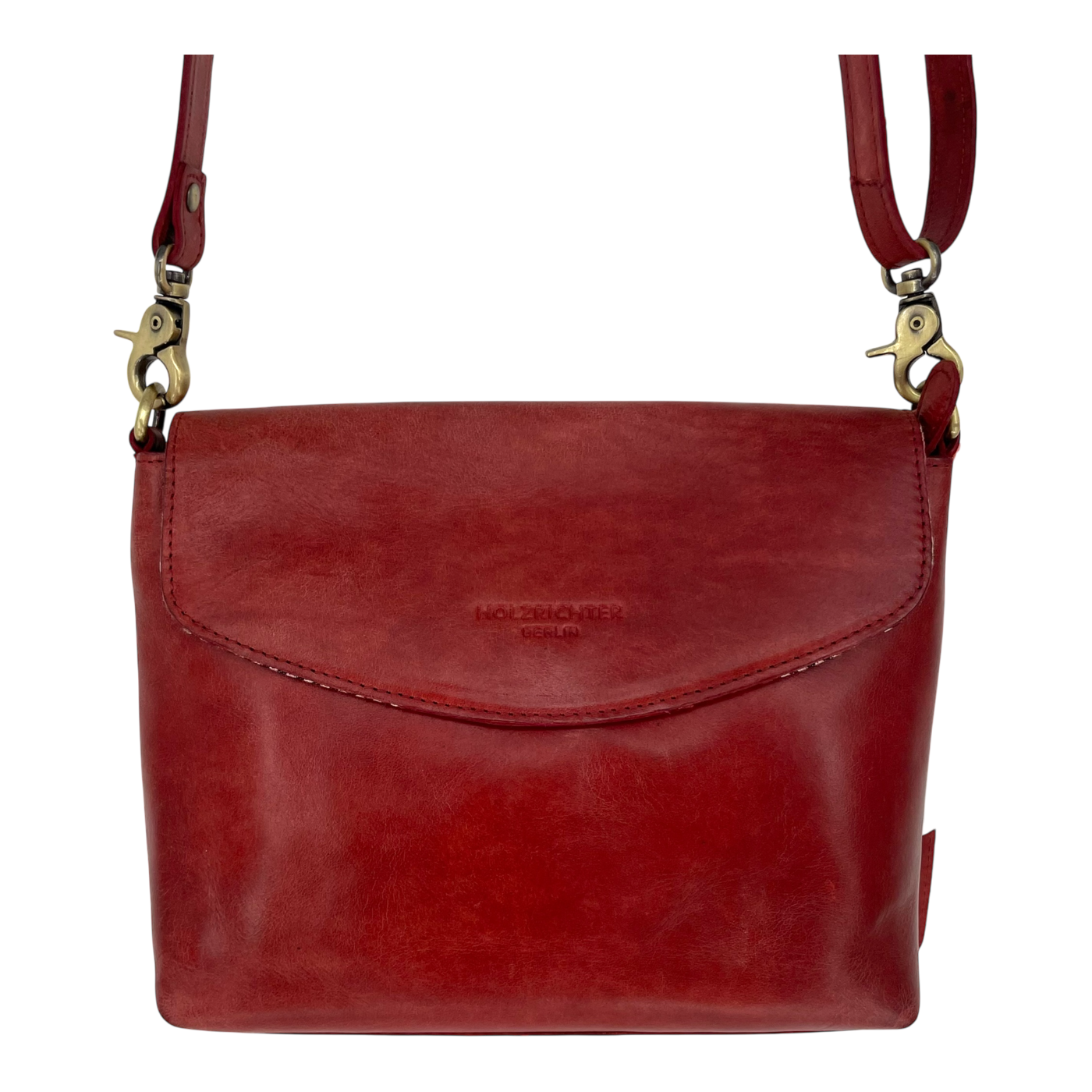Holzrichter leather shoulder bag, red
