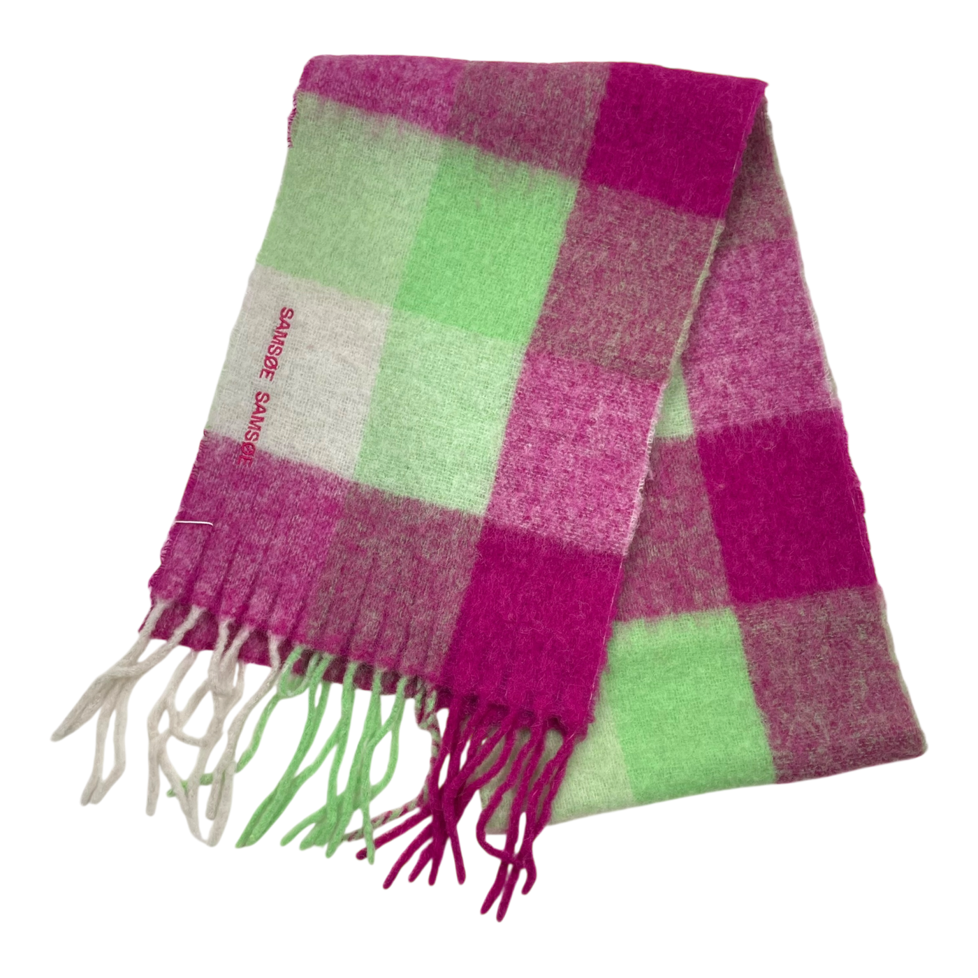Samsøe alex scarf, pink/green | onesize