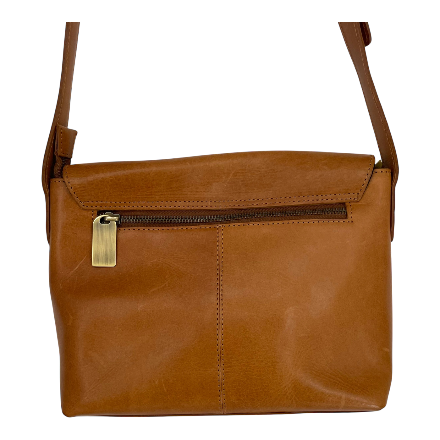 Holzrichter leather shoulder bag, caramel