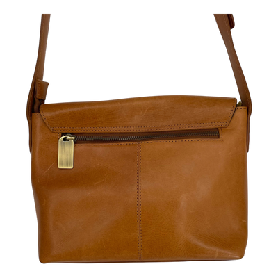 Holzrichter leather shoulder bag, caramel