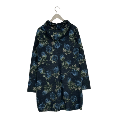 Versonpuoti hooded sweat dress, flowers | woman L