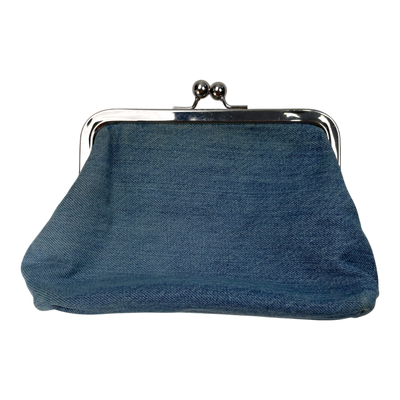 Globe Hope clasp clutch bag, denim