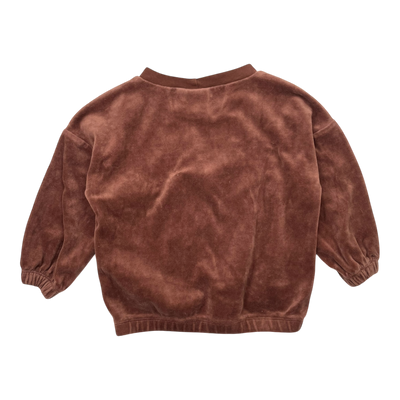 Mainio velour shirt, brown | 86/92cm