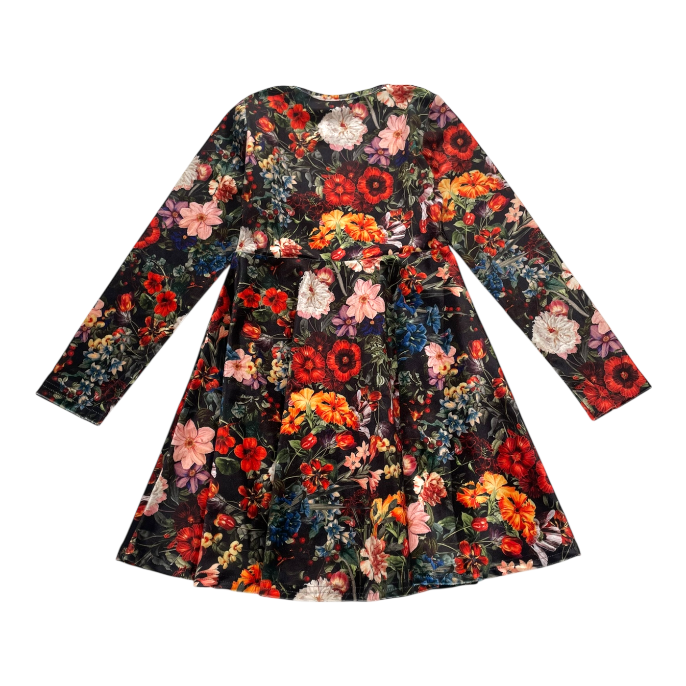 Metsola velour dress, flower | 122/128cm