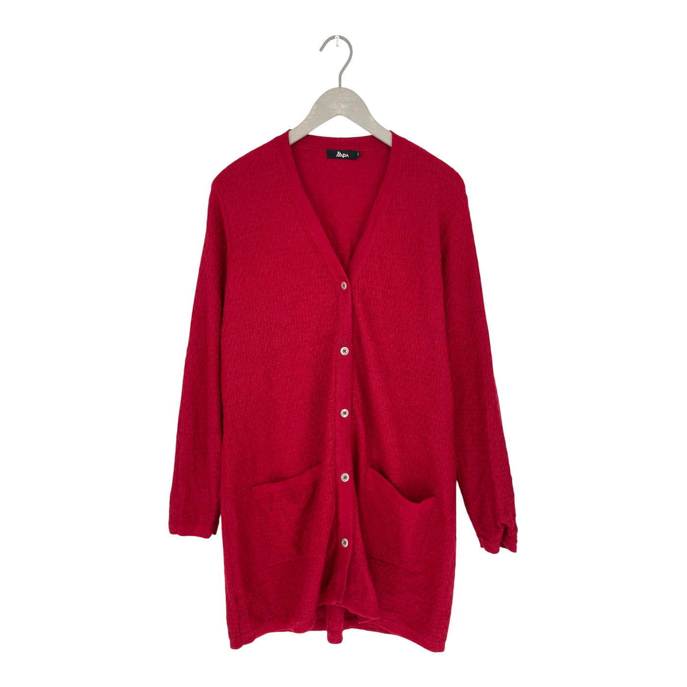 Alpa alpaca drizzle cardigan, red | woman XL