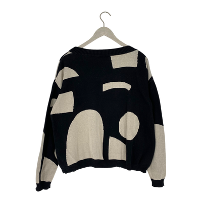 Papu knitted sweater, black and almond | woman XS/S