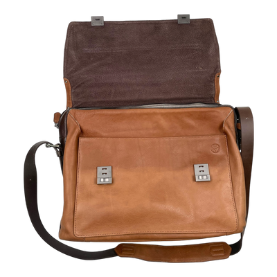 Harold's Bags ivy lane briefcase bag, cognac