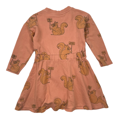 Mini Rodini sweat dress, peace squirrel | 104/110cm