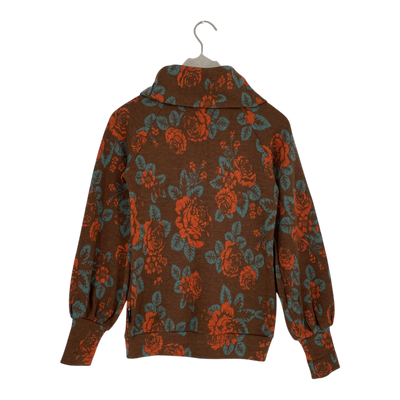 Ommellinen merino turtleneck shirt, babushka roses | woman S