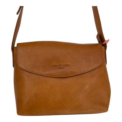 Holzrichter leather shoulder bag, caramel
