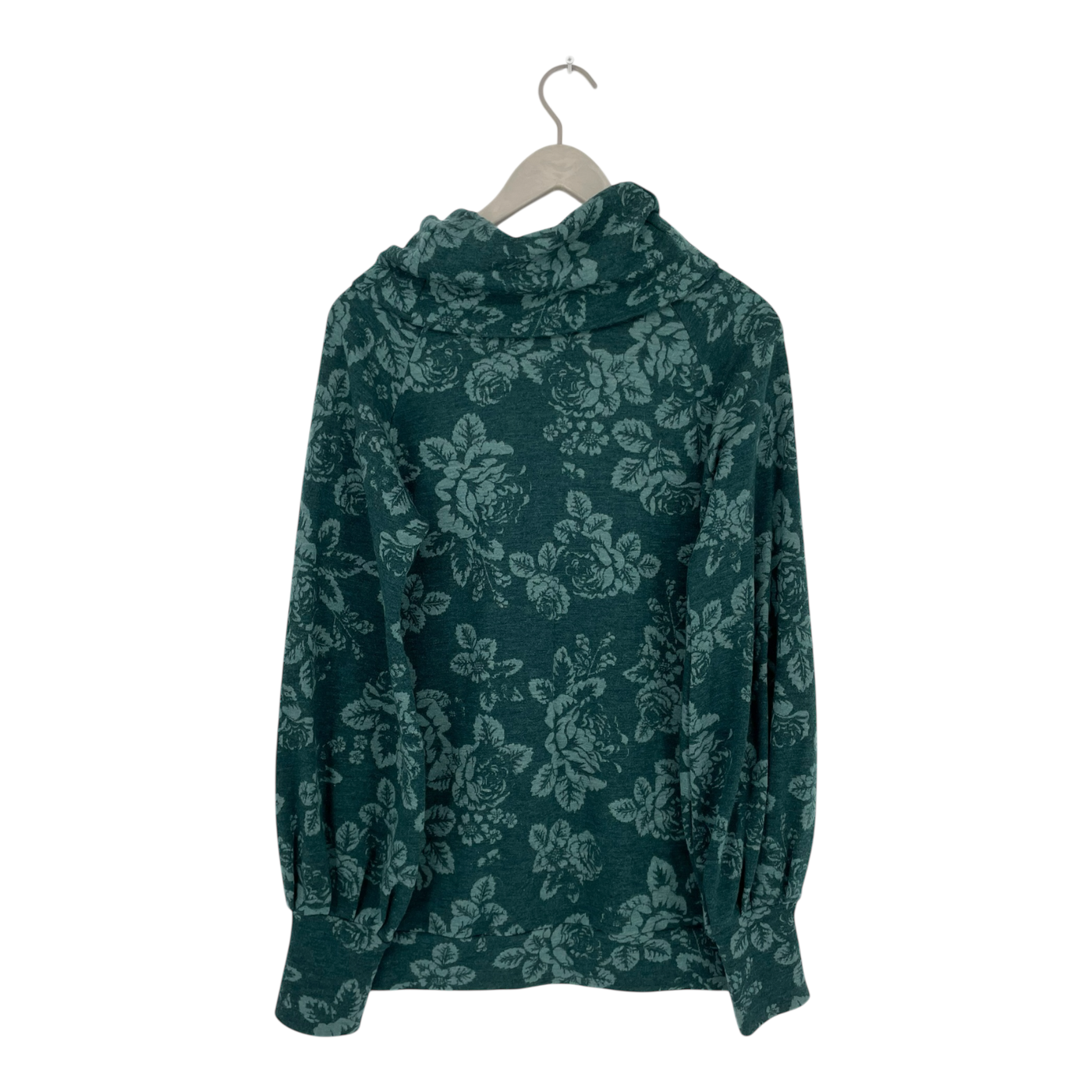 Ommellinen merino turtleneck shirt, babushka roses | woman L