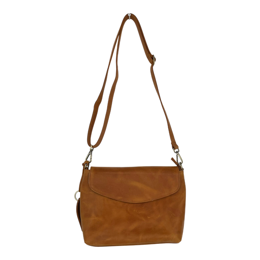 Holzrichter leather shoulder bag, caramel