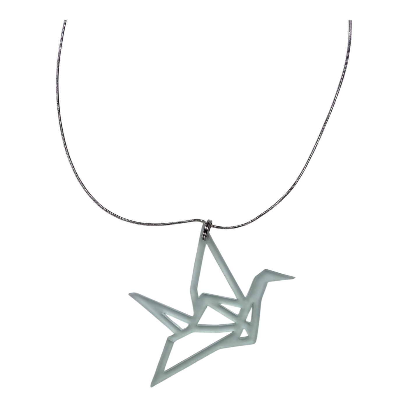 Yo Zen origami swan necklace, light blue