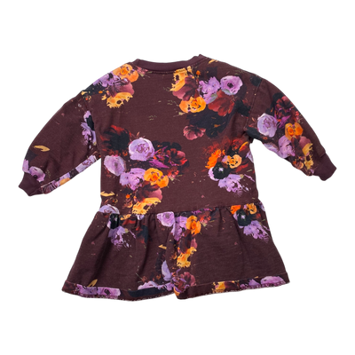 Kaiko sweat dress, flower | 86/92cm