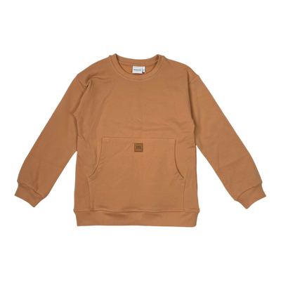 Metsola pocket sweatshirt, caramel brown | 110/116cm