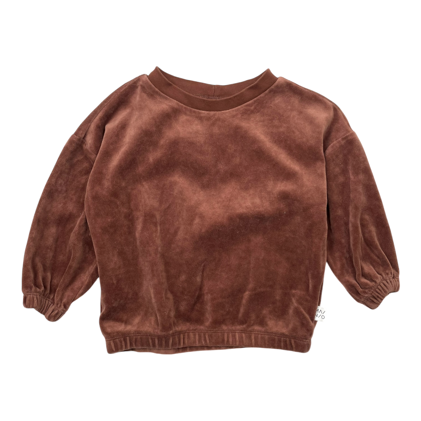Mainio velour shirt, brown | 86/92cm