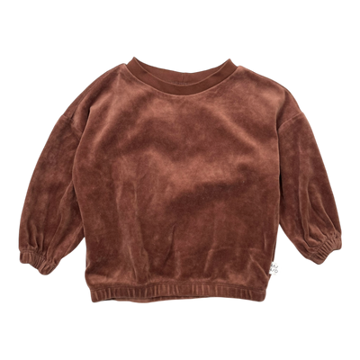 Mainio velour shirt, brown | 86/92cm
