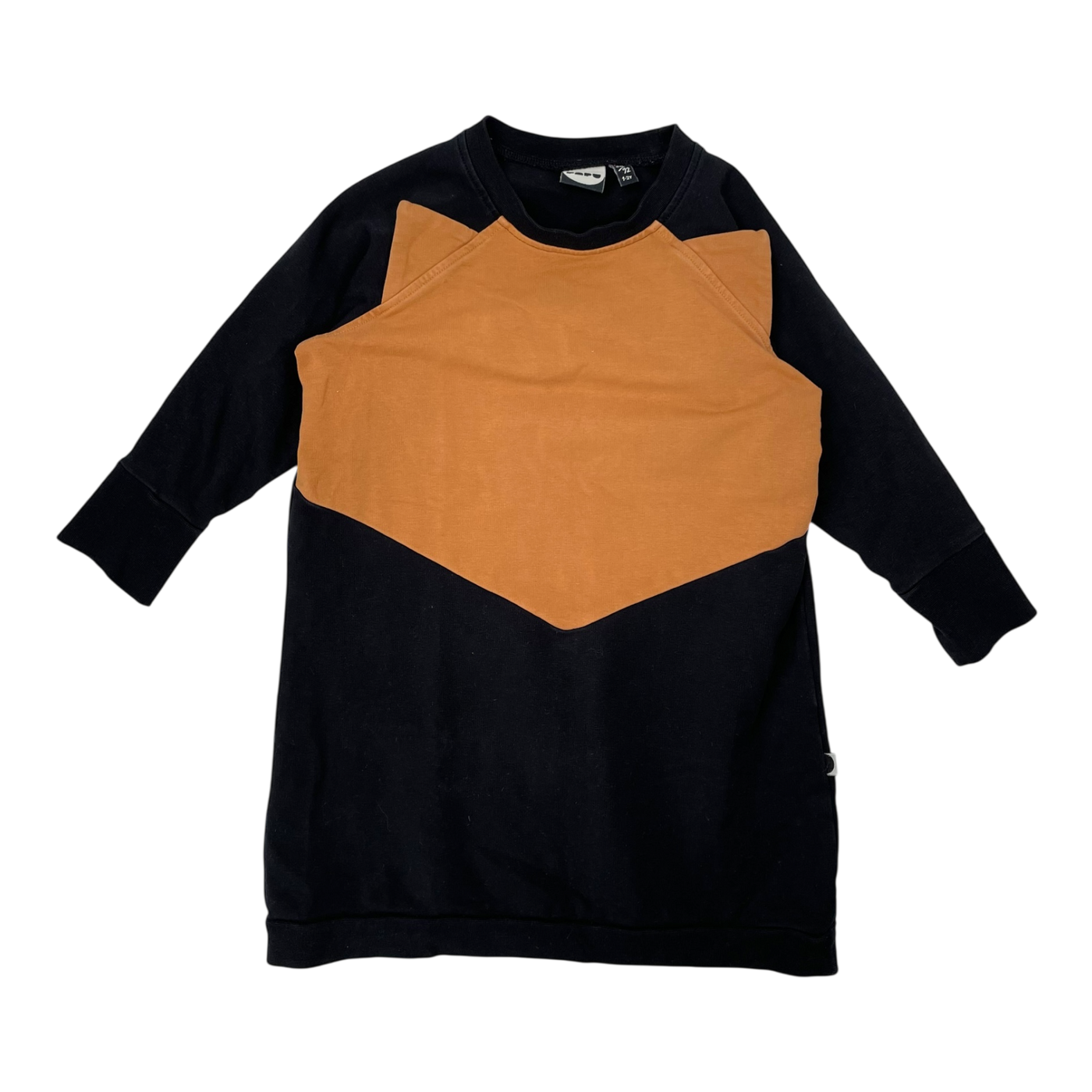 Papu fox sweat dress, black/brown | 86/92cm
