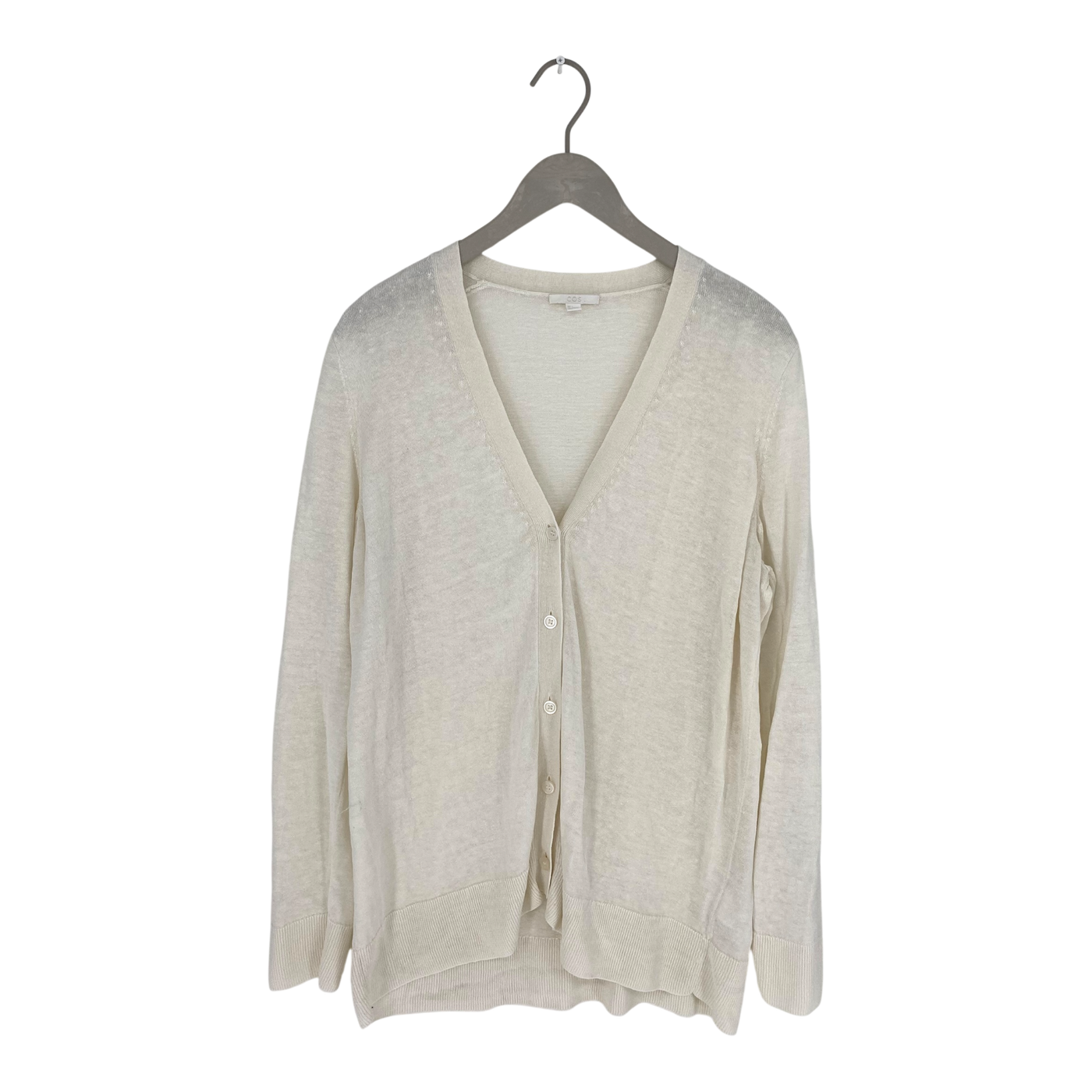 COS linen/silk cardigan, white | woman L