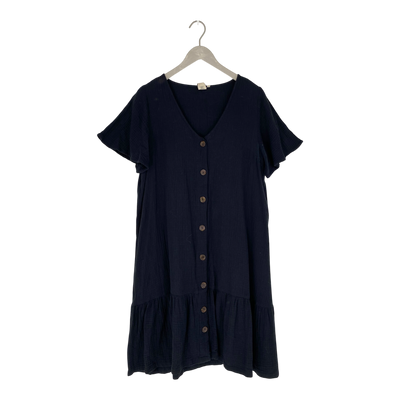 Kaiko muslin frill button dress, black | woman M