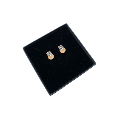 Yo Zen sweet earrings, blue/wooden