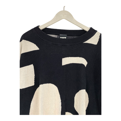 Papu knitted sweater, black and almond | woman XS/S