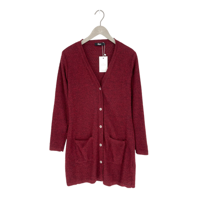 Alpa alpaca drizzle cardigan, burgundy | woman M