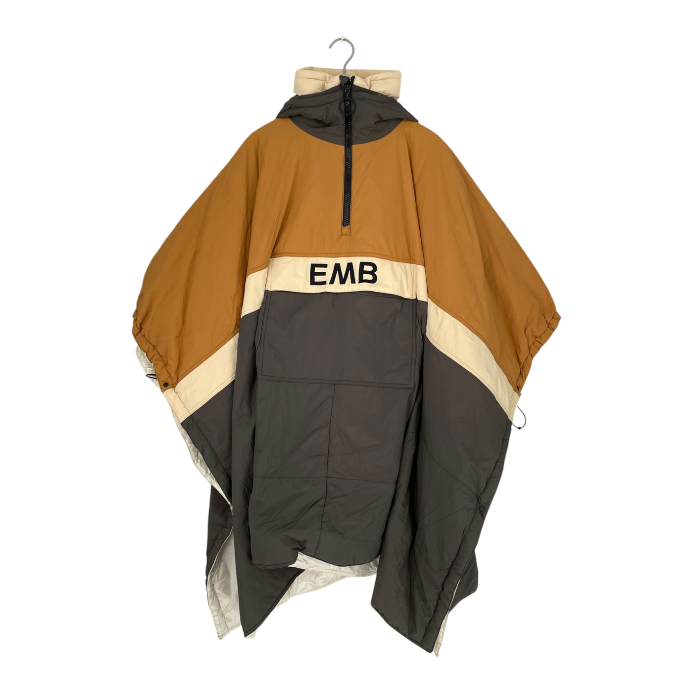 Embassy of Bricks and Logs anvil peak poncho, grey/brown | unisex L