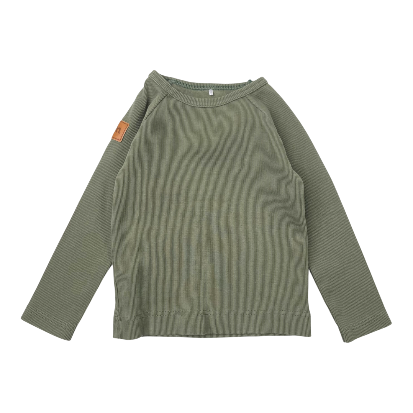 Metsola rib shirt, hunter green | 86cm