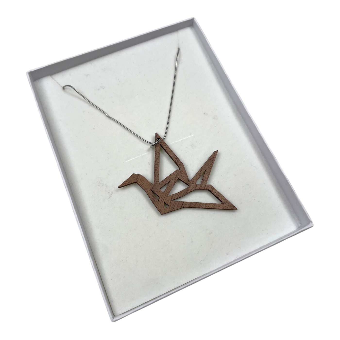 Yo Zen origami swan necklace, brown