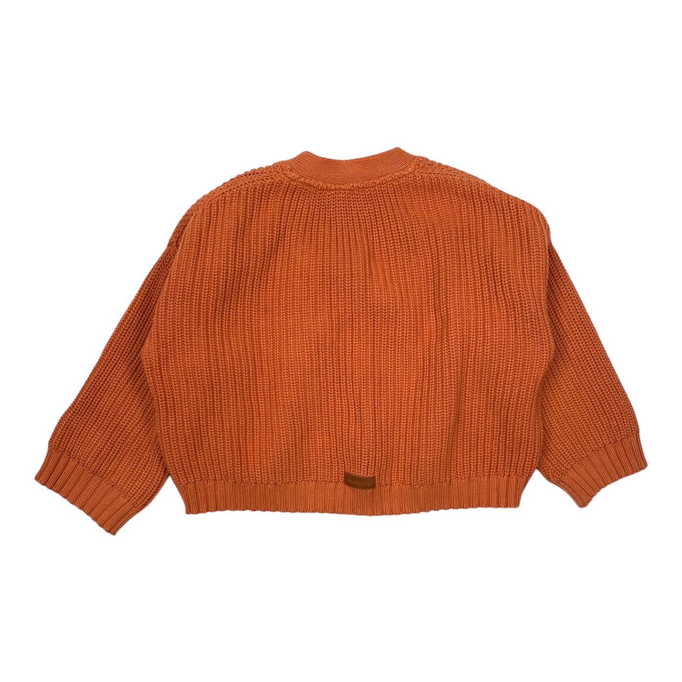 Metsola chunky knit cotton cardigan, desert sun | 98/104cm