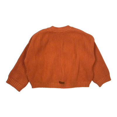 Metsola chunky knit cotton cardigan, desert sun | 98/104cm
