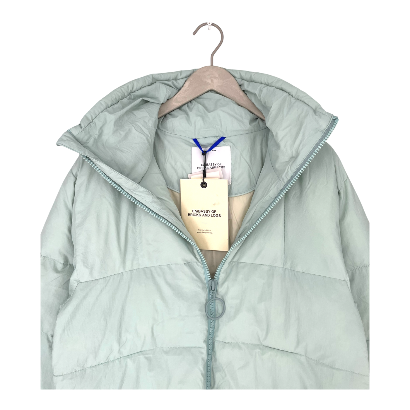 Embassy of Bricks and Logs asan puffer jacket, light blue | unisex L