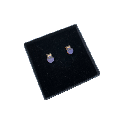Yo Zen sweet earrings, blue/wooden