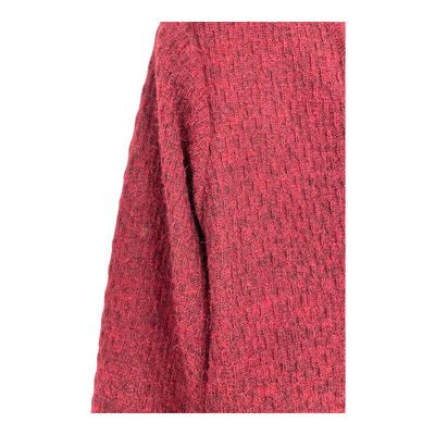 Alpa alpaca drizzle cardigan, burgundy | woman M