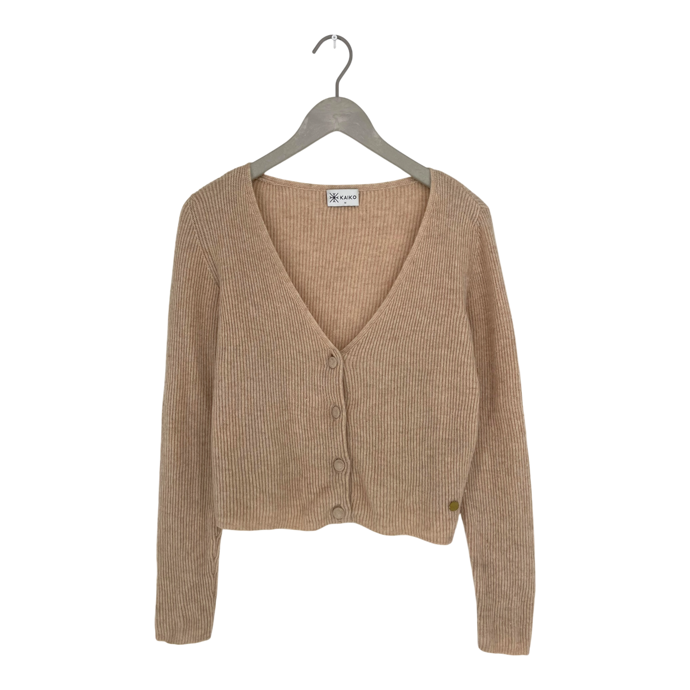 Kaiko buttoned wool cardigan, wheat | woman M