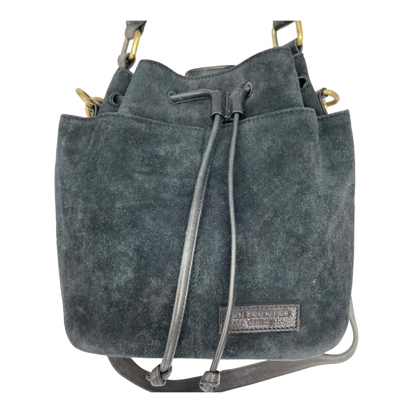 Holzrichter suede bucket bag, black