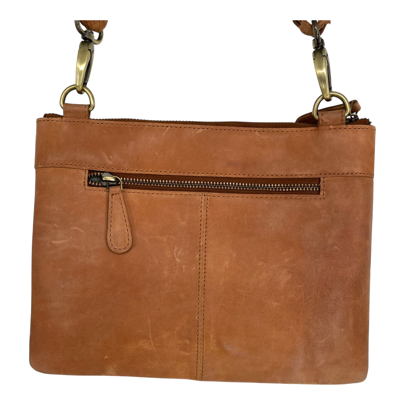 Holzrichter leather shoulder bag, caramel