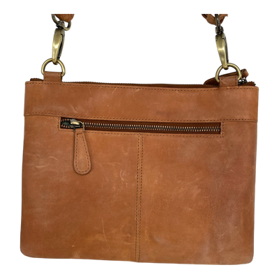 Holzrichter leather shoulder bag, caramel