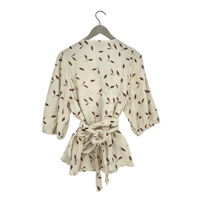 Kaiko muslin wrap blouse, leaves | woman L