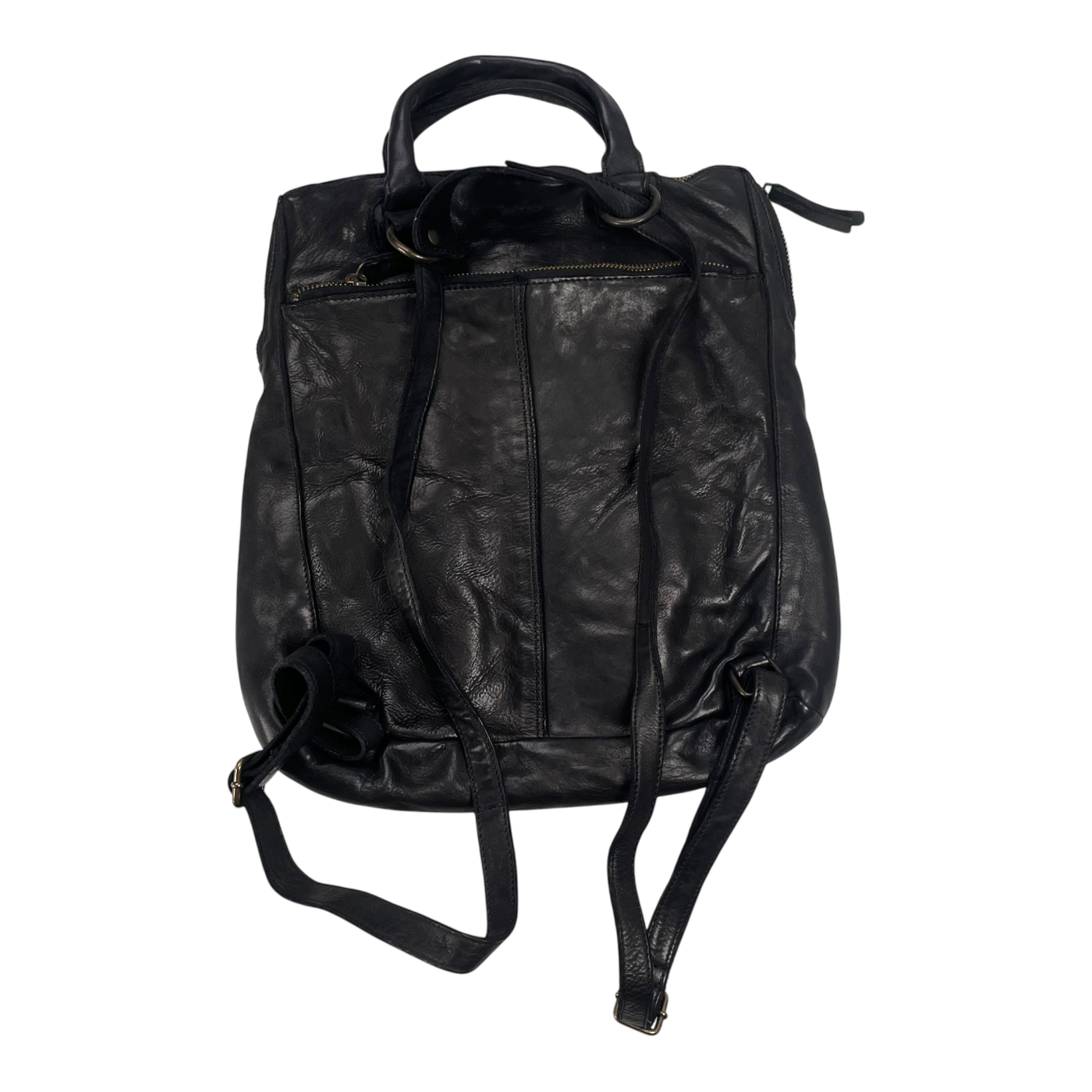 Harold's Bags leather submarine post-city backpack, black