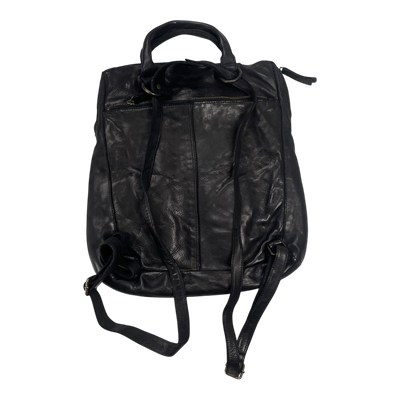 Harold's Bags leather submarine post-city backpack, black