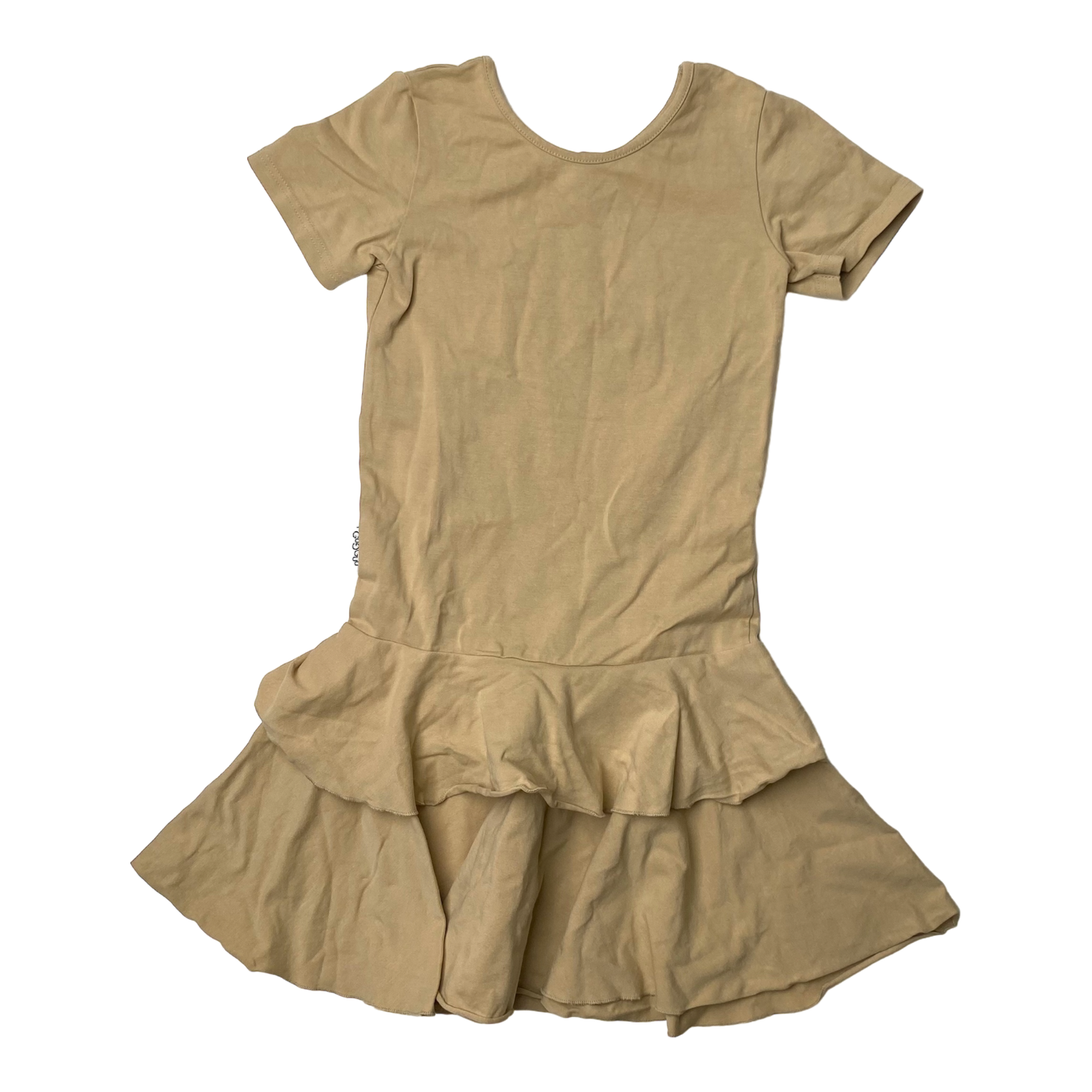 Gugguu t-shirt frilla dress, tan | 140cm