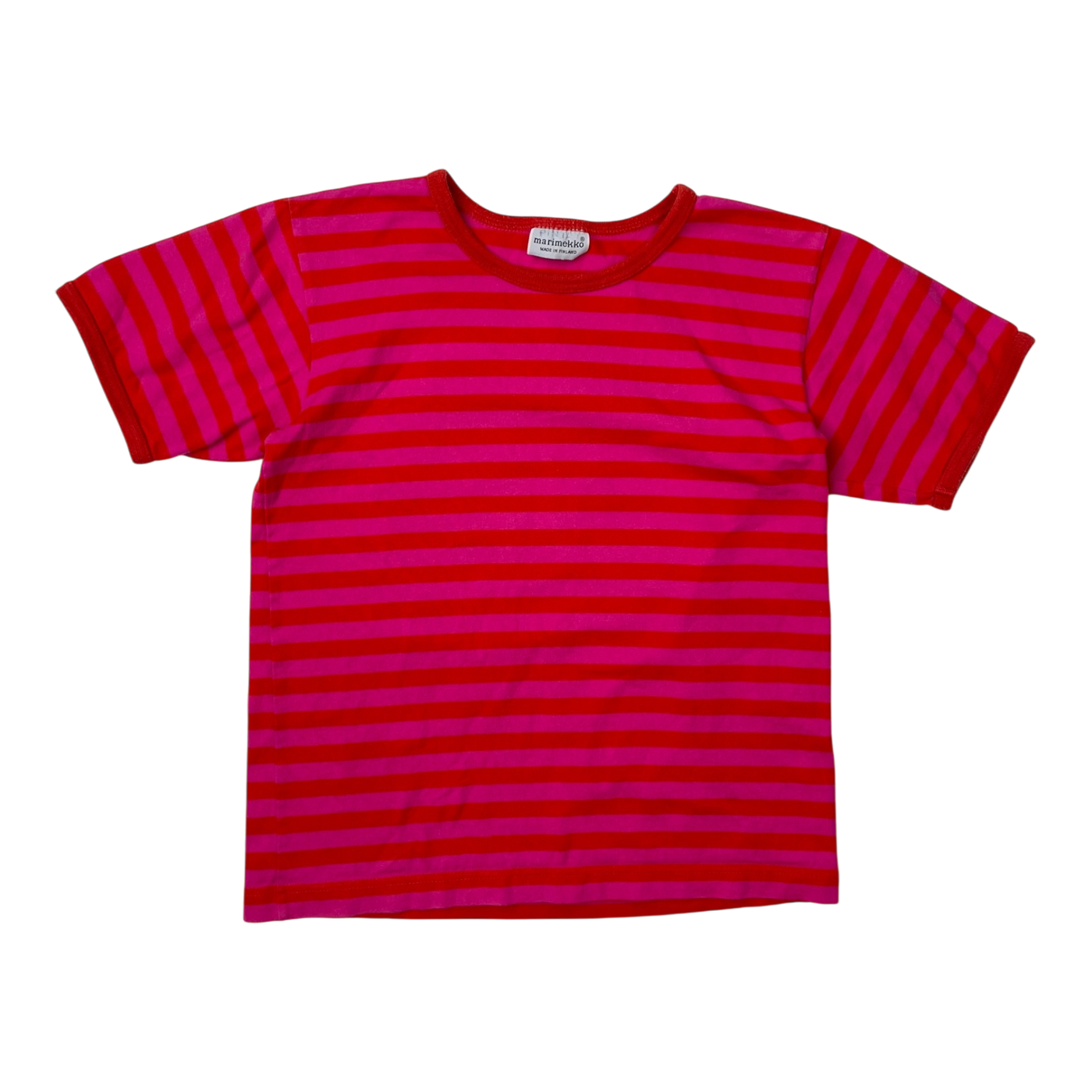 Marimekko stripe t-shirt, pink and red | 120cm