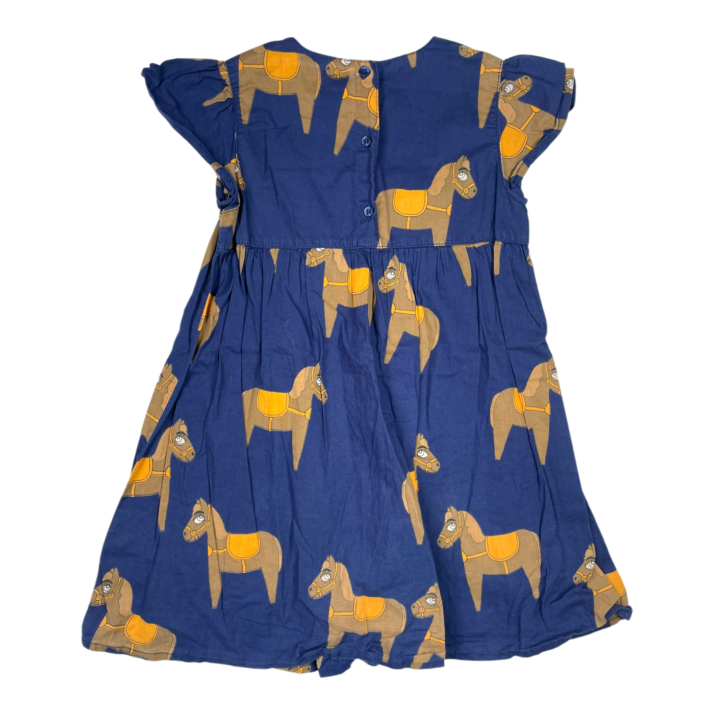 Mini Rodini horse woven frill dress, horse | 104/110cm