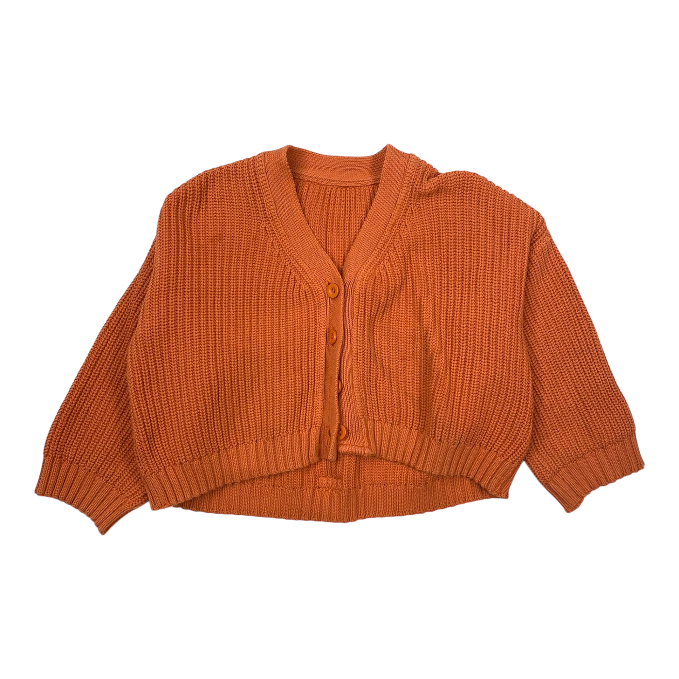 Metsola chunky knit cotton cardigan, desert sun | 98/104cm
